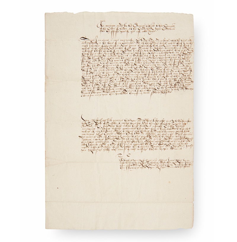 [JANE, LADY GREY] - QUEEN JANE'S COUNCIL TWO DOCUMENTS, INCLUDING THE PROCLAMATION OF QUEEN MARY I, MARY TUDOR