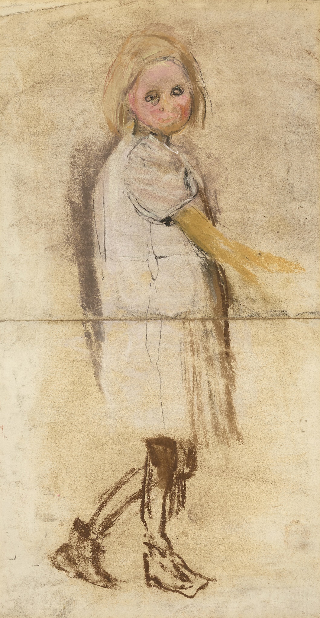 LOT 146 | JOAN EARDLEY R.S.A. (SCOTTISH 1921-1963) | STUDY OF A YOUNG GIRL Pastel on conjoined sheets of paper | 46cm x 25.5cm (18in x 10in) | £6,000 - £8,000 + fees
