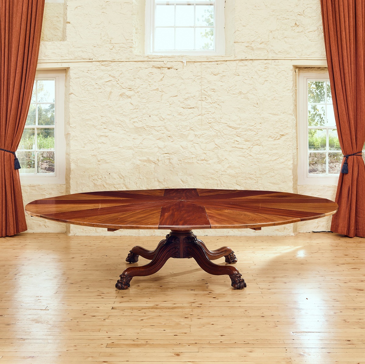 WILLIAM IV MAHOGANY 'JUPE'S PATENT' EXTENDING DINING TABLE, BY JOHNSTONE, JUPE & CO. CIRCA 1835-40