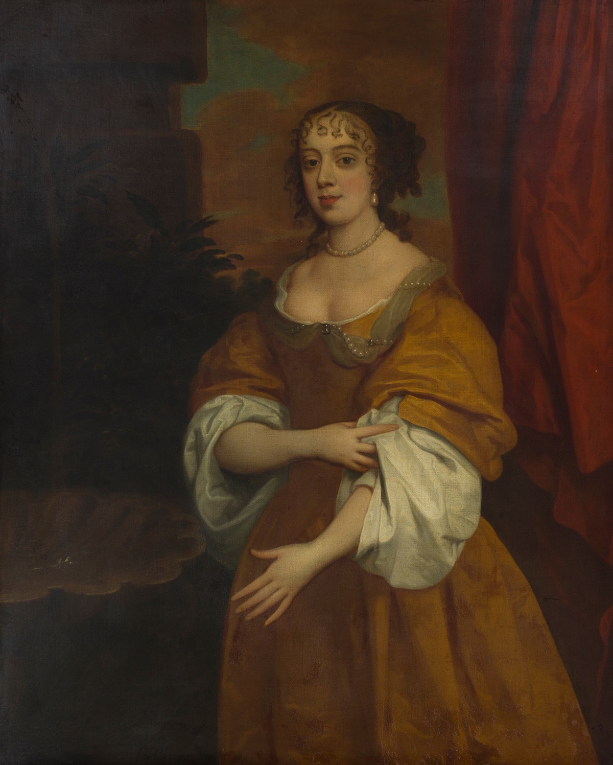 LOT 86 | FOLLOWER OF SIR PETER LELY | THREE QUARTER LENGTH PORTRAIT OF A LADY | £2,000 - £3,000 + fees