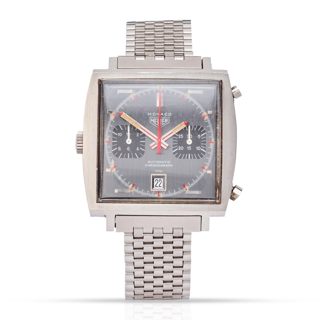 Heuer: a square stainless steel wristwatch | Monaco Automatic Chronograph model | £4,000 - £6,000 + fees