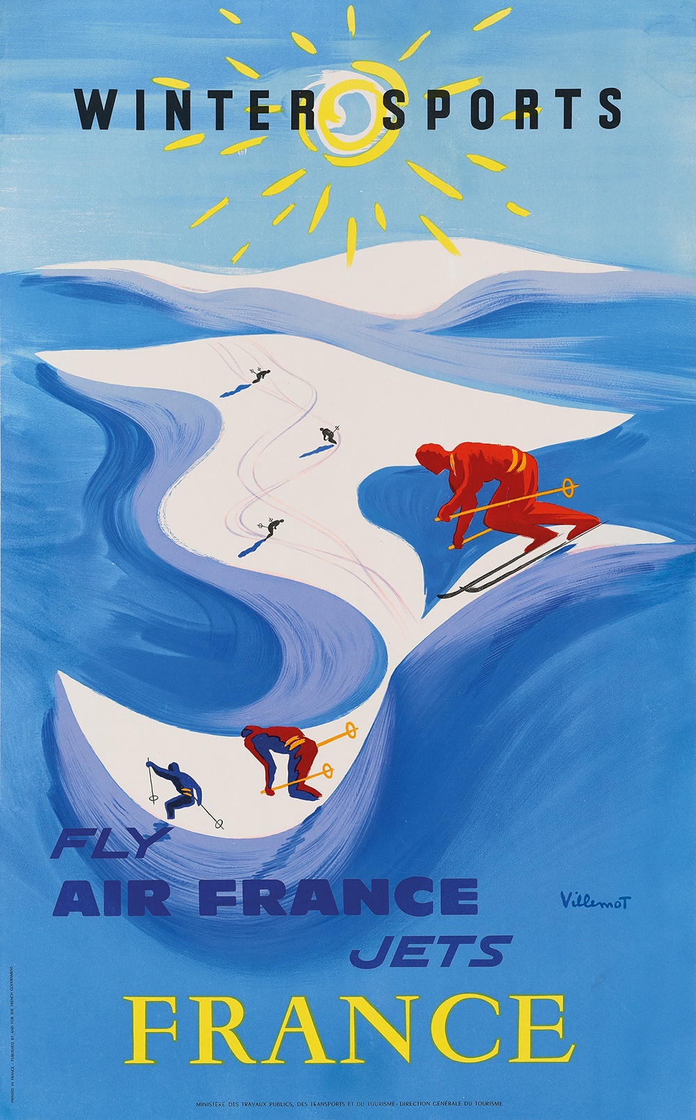 LOT 44 | BERNARD VILLEMOT (1911-1989) WINTER SPORTS, FRANCE, FLY AIR FRANCE JETS