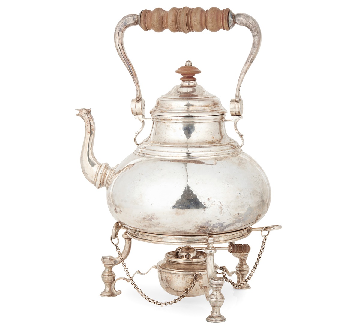 120 A mid-Victorian Britannia standard spirit kettle
