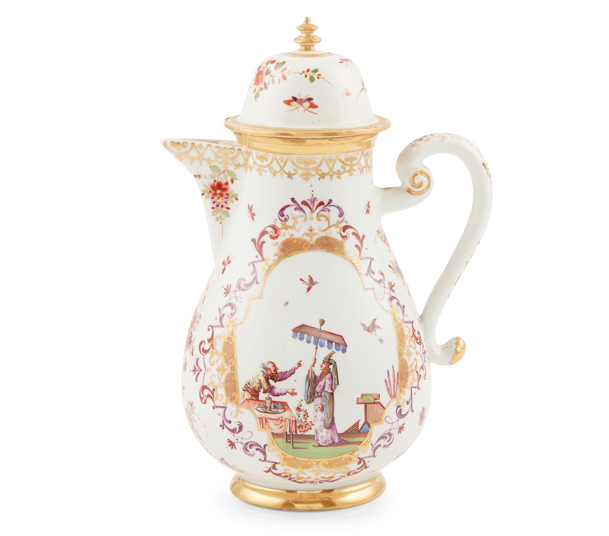 MEISSEN COFFEE POT AND COVER CIRCA 1725-30