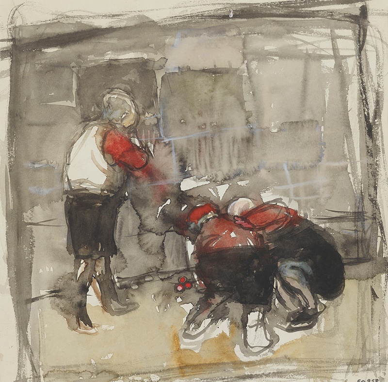 JOAN EARDLEY R.S.A. (SCOTTISH 1921-1963) CHILDREN PLAYING MARBLES