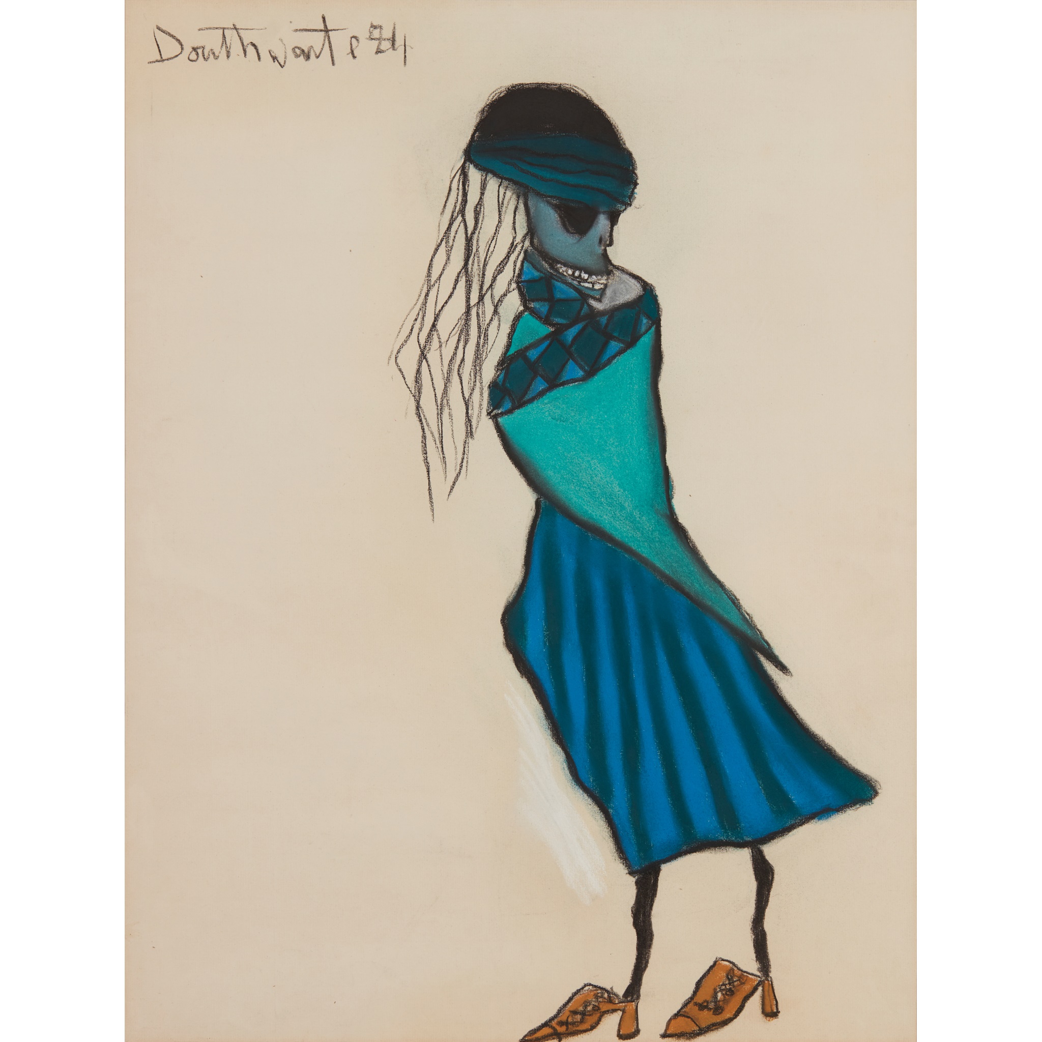 PATRICIA DOUTHWAITE (SCOTTISH 1939-2002) | DEATH IN DIEPPE (FROM THE GWEN JOHN SERIES) - 1984 | £1,200 - £1,800 + fees