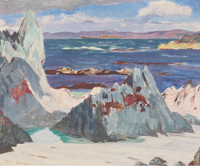 LOT 156 | JOHN DUNCAN R.S.A, R.S.W. (SCOTTISH 1866-1945) | CATHEDRAL ROCK, NORTH END, IONA | £1,500 - £2,000 + fees