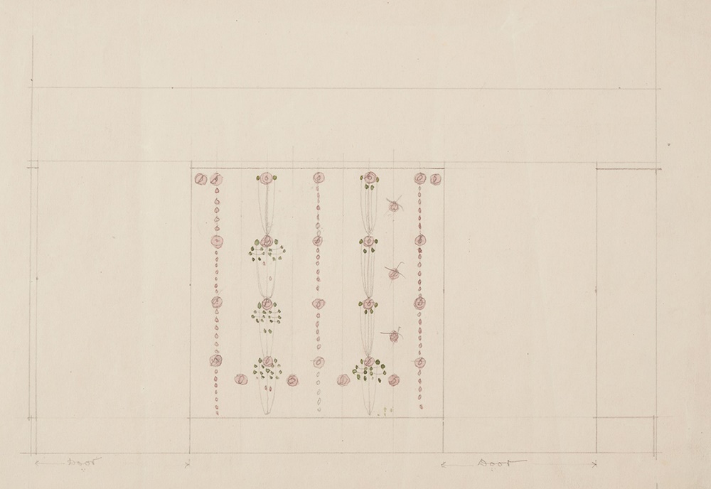 CHARLES RENNIE MACKINTOSH (1868-1928) DESIGN FOR STENCIL DECORATION FOR 14 KINGSBOROUGH GARDENS, 1901