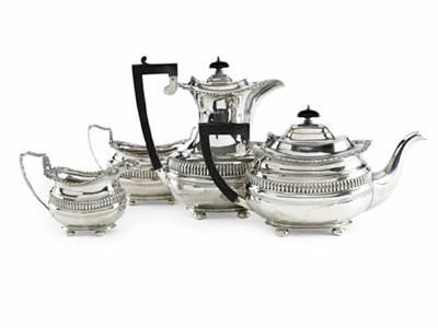 Lot 35 - A three piece tea service<br/>By Nathan and Haye Chester 1914