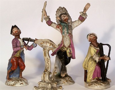 Lot 177 - A 19th century continental Meissen style monkey band