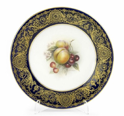 Lot 150 - A Royal Worcester fruit painted circular comport<br/>By Richard Sebright