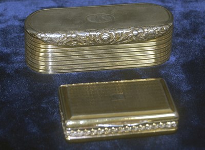 Lot 52 - A George III silver gilt snuff box<br/>By William S Hall London 1818