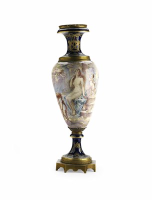 Lot 167 - A late 19th century continental gilt metal mounted vase<br/>Signed Rochette
