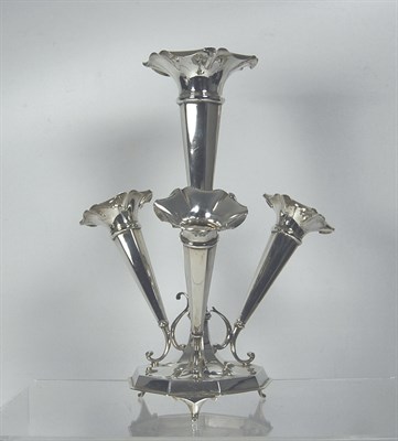 Lot 25 - A three branch epergne<br/>By J Deakin and Sons Sheffield 1919