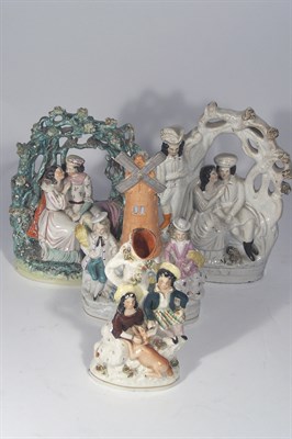 Lot 135 - A group of 19th century Staffordshire figures