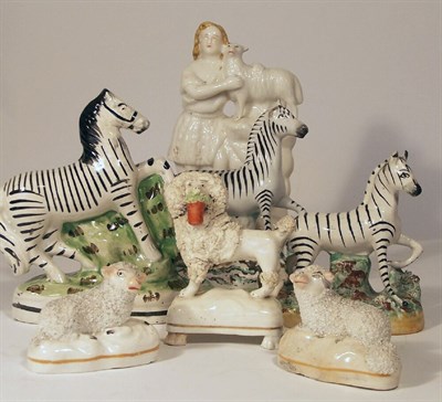 Lot 130 - A group of 19th century Staffordshire animal figures