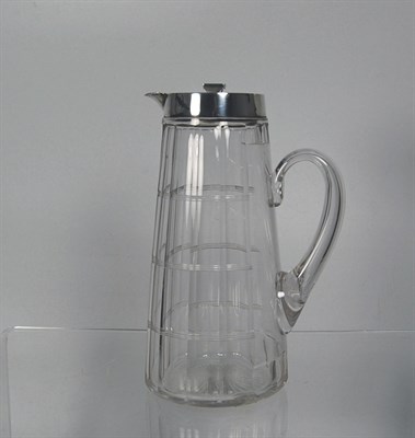 Lot 19 - A glass and silver mounted cocktail pitcher<br/>By Brook and Sons (of Edinburgh) Sheffield 1926