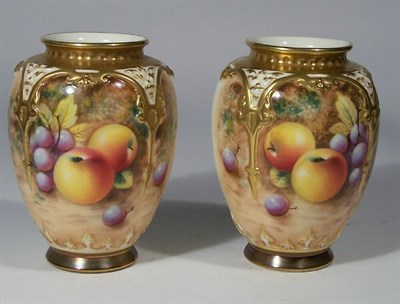 Lot 147 - A pair of Royal Worcester vases
