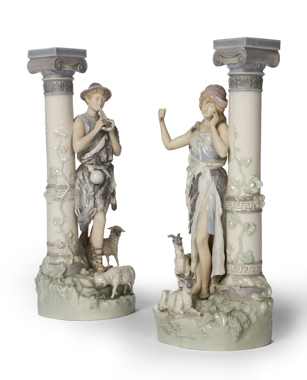 Lot 360 - A pair of Royal Dux figures, 20th century,...