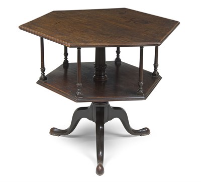 Lot 621 - A George II mahogany revolving book table,...