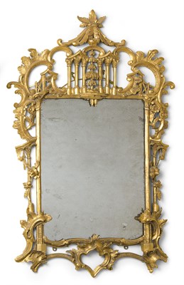 Lot 648 - A George III carved giltwood wall mirror, 18th...