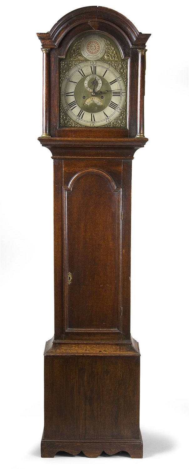 Lot 608 - A George III oak longcase clock, by George...