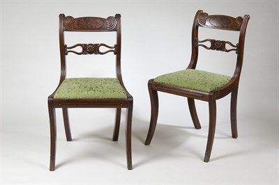 Lot 611 - A set of four George IV mahogany dining chairs,...