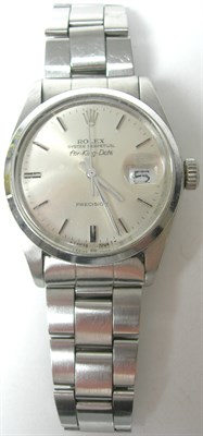 Lot 26 - ROLEX - a gentleman's stainless steel Oyster Perpetual Air-King-Date wrist watch