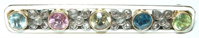 Lot 72 - An early 20th century Continental gold mounted multi-gem set brooch, REVISED ESTIMATE £350-400
