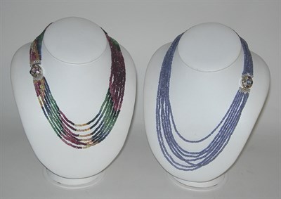Lot 164 - A Tanzanite bead necklace