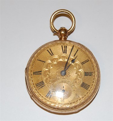 Lot 186 - An 18ct gold open faced pocket watch