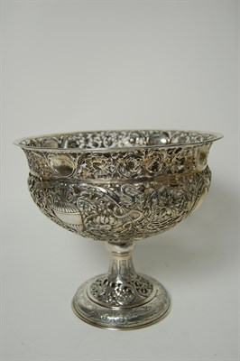 Lot 183 - A Continental silver pierced bowl