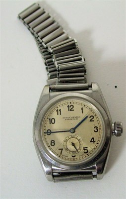 Lot 110 - Rolex; a 1950's stainless steel cased wrist watch
