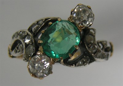 Lot 4 - A  late Victorian emerald and diamond set ring