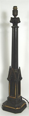 Lot 146 - VICTORIAN 'GOTHIC' BRONZED LAMP BASE