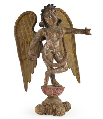 Lot 119 - INDIAN CARVED FIGURE OF DEITY