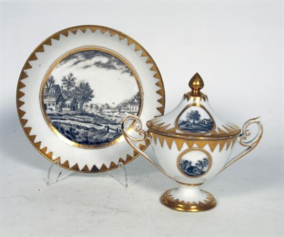 Lot 9 - RUSSIAN PORCELAIN TWIN HANDLED URN, COVER AND STAND