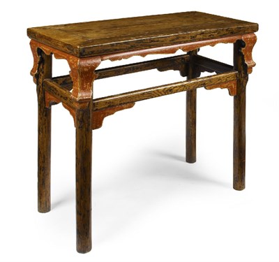 Lot 210 - CHINESE  PAINTED ELM ALTAR TABLE