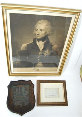 Lot 125 - ENGRAVING OF HORATIO NELSON
