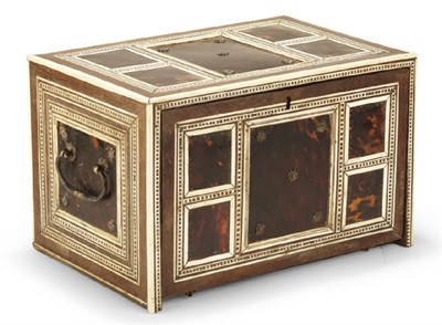 Lot 56 - ANGLO-PORTUGUESE TORTOISE SHELL AND IVORY TABLE CABINET