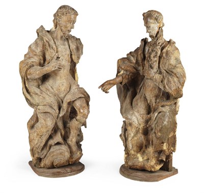 Lot 65 - PAIR OF CONTINENTAL OF CARVED LIMEWOOD FIGURES