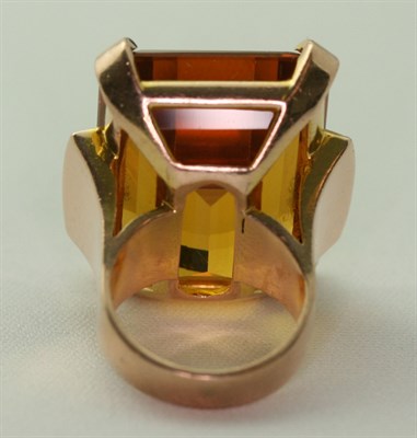 Lot 38 - A citrine and ruby set cocktail ring