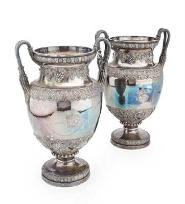 Lot 226 - A pair of silver plated wine coolers