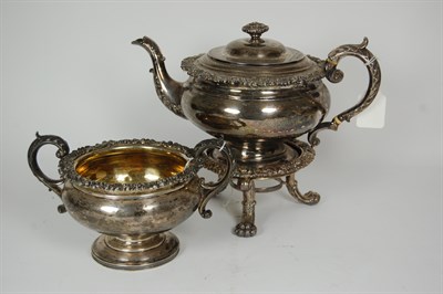 Lot 318 - A George IV teapot, stand and sugar bowl
