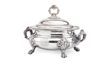 Lot 225 - A silver plated soup tureen