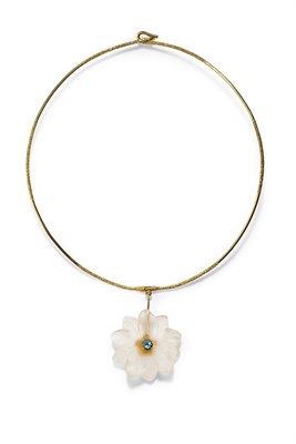 Lot 136 - STUART DEVLIN - a 1970's 18ct gold and multi-gem set necklace