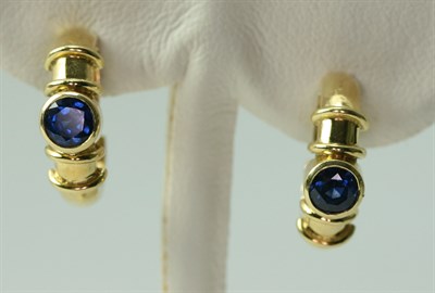 Lot 122 - THEO FENNELL - two pairs of 18ct gold mounted gem set earrings