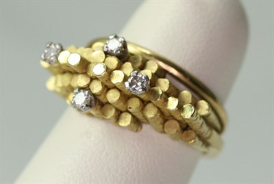 Lot 133 - A 1960's 18ct gold diamond set ring