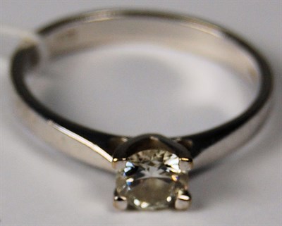 Lot 46 - An 18ct white gold mounted diamond single-stone ring