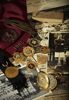 Lot 274 - Jimmy McNemeny - Scottish football cap, gold football medals and archive material